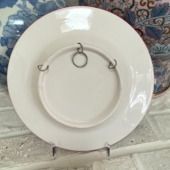 Cherry Plate with Red Polka Dots - 8" - Wall Hangers on back - EUC - Picture 4 of 4